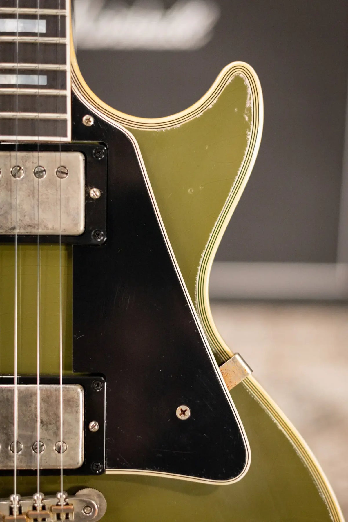 Gibson Custom Shop Limited Edition 1968 Les Paul Custom Reissue Murphy Lab Electric Guitar - Olive Drab Top Ebony Back Heavy Aged with Hardshell Case