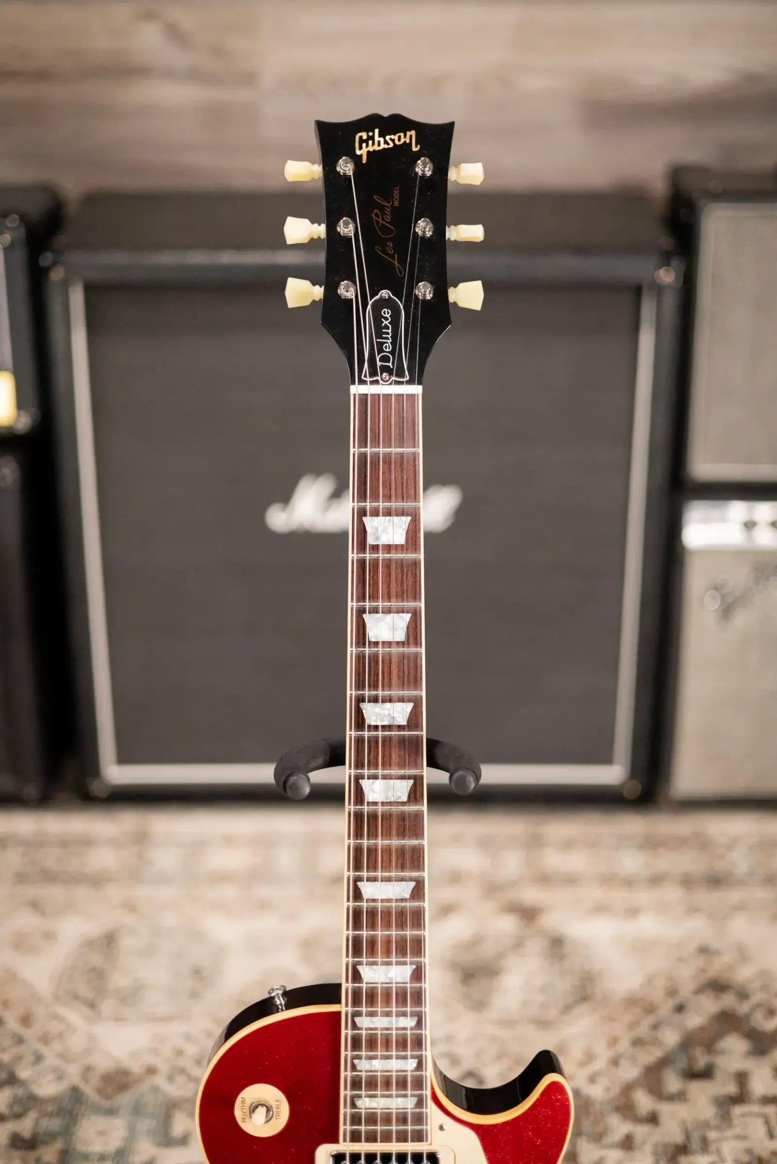 Gibson Custom Shop Limited Edition 1976 Les Paul Deluxe Reissue Electric Guitar - Red Sparkle VOS with Hardshell Case