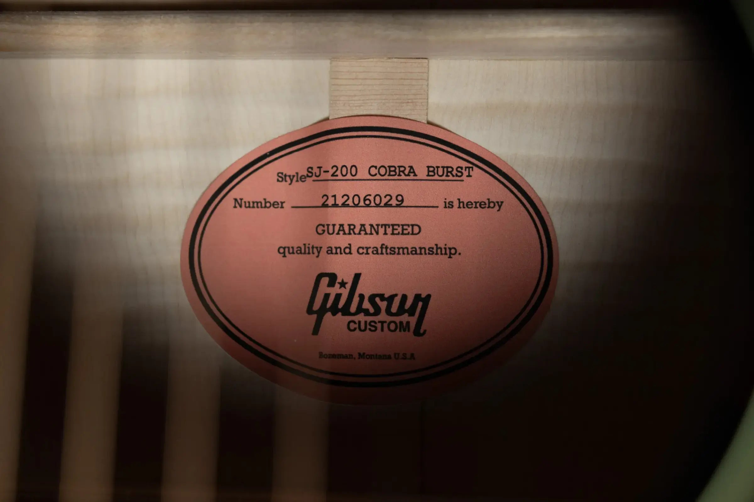 Gibson Custom Shop Made 2 Measure SJ-200 Standard Acoustic Guitar - Cobra Burst with Hardshell Case