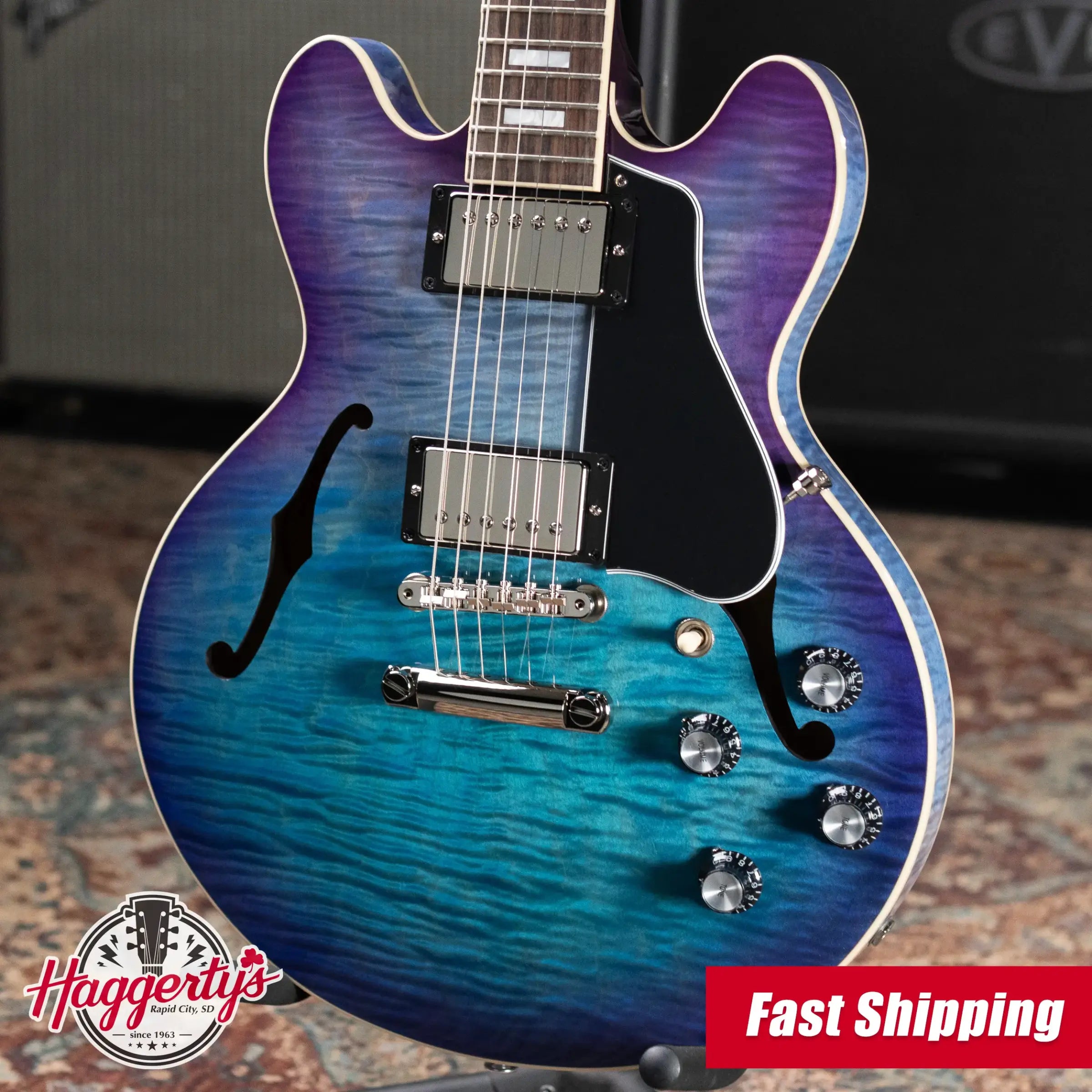 Gibson ES-339 Figured Semi-Hollow Electric Guitar - Blueberry Burst with Hardshell Case