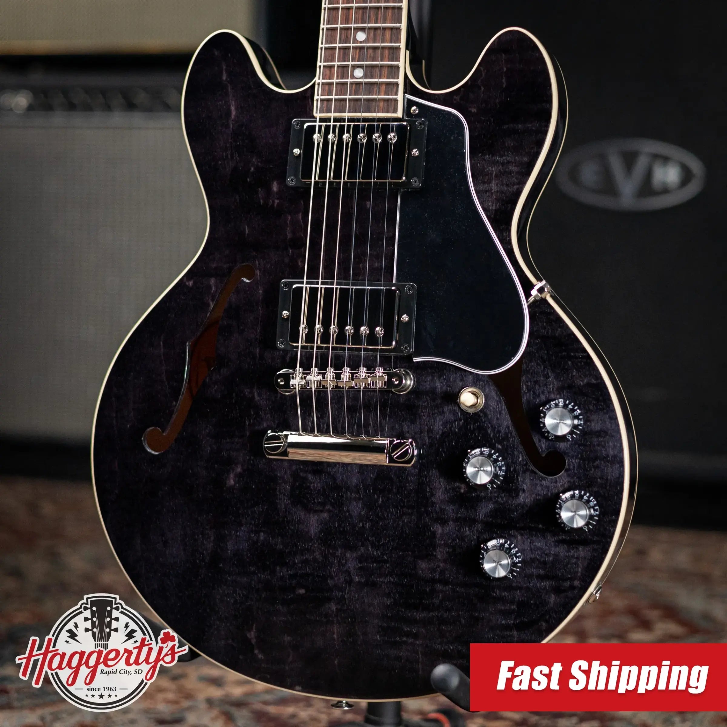 Gibson ES-339 Semi-Hollow Electric Guitar - Transparent Ebony with Hardshell Case