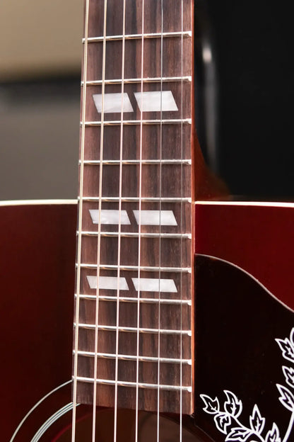 Gibson Hummingbird Special Dreadnought Acoustic/Electric Guitar - Satin Wine Red with Gig Bag
