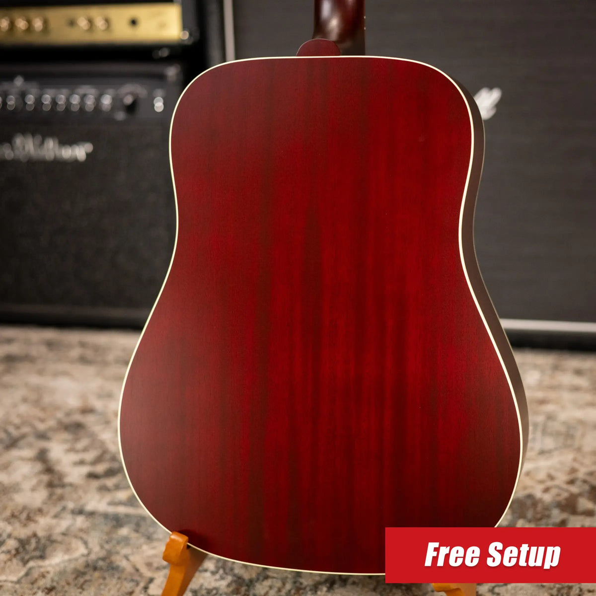 Gibson Hummingbird Special Dreadnought Acoustic/Electric Guitar - Satin Wine Red with Gig Bag