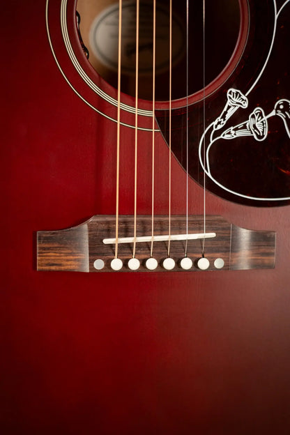 Gibson Hummingbird Special Dreadnought Acoustic/Electric Guitar - Satin Wine Red with Gig Bag