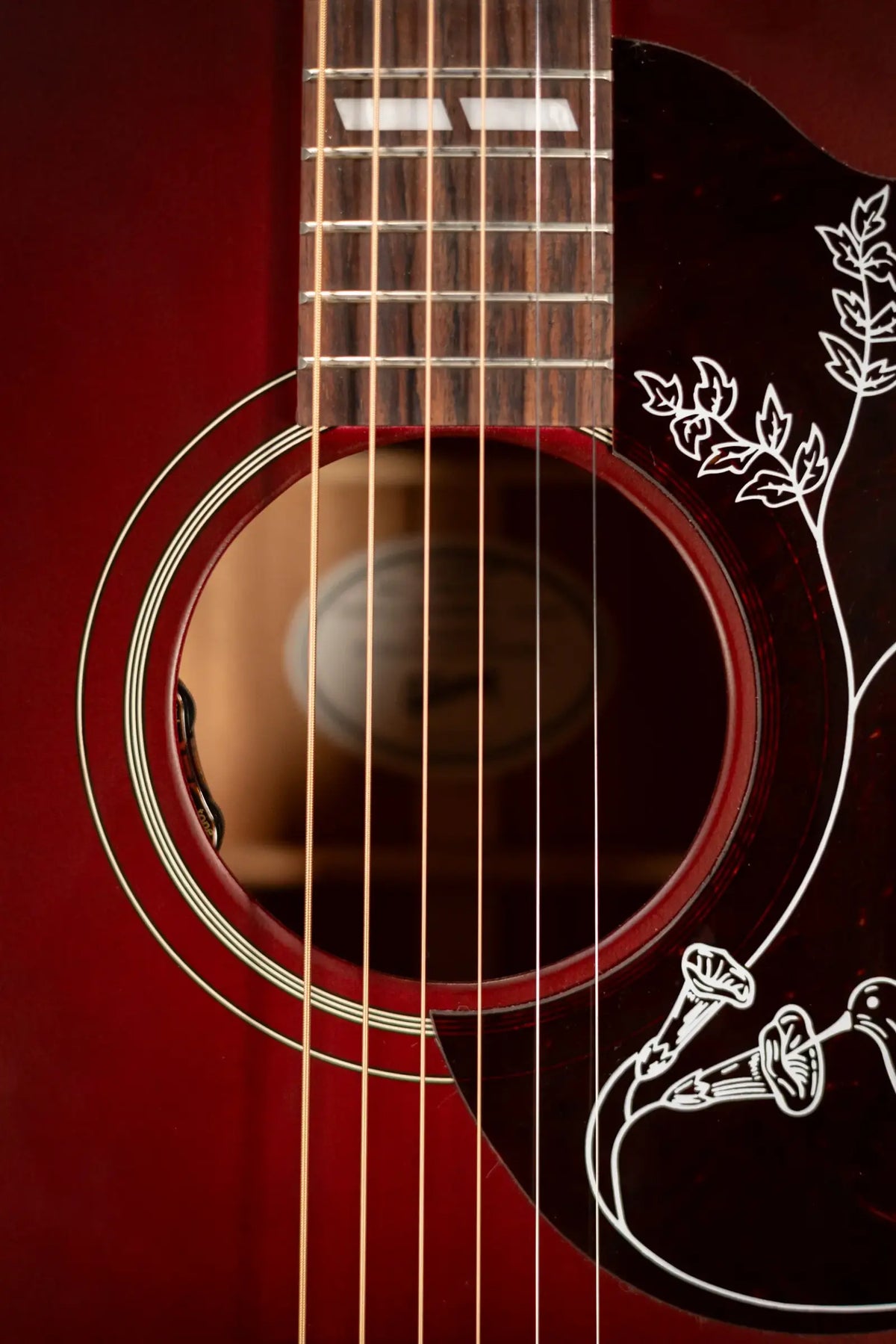 Gibson Hummingbird Special Dreadnought Acoustic/Electric Guitar - Satin Wine Red with Gig Bag