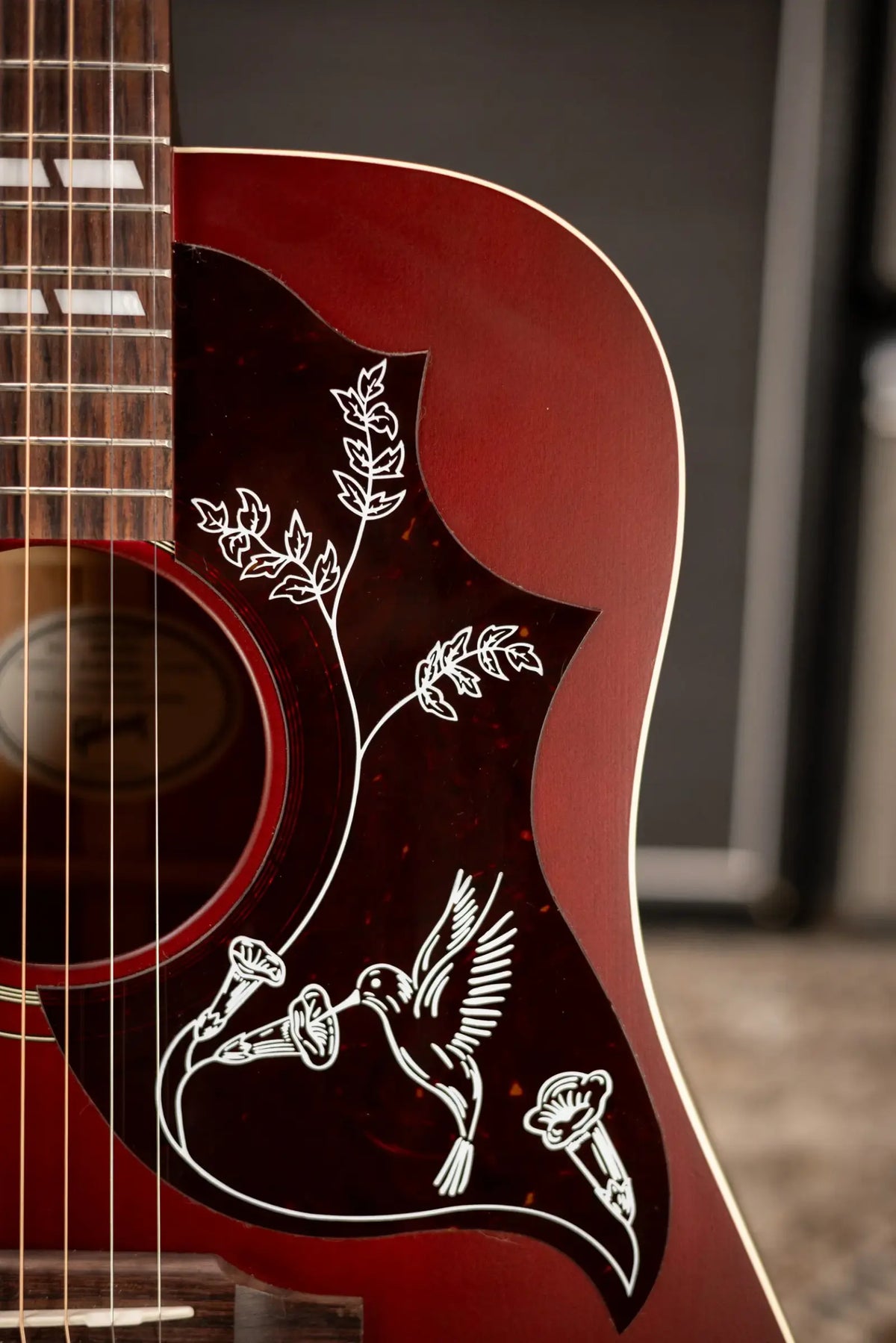 Gibson Hummingbird Special Dreadnought Acoustic/Electric Guitar - Satin Wine Red with Gig Bag