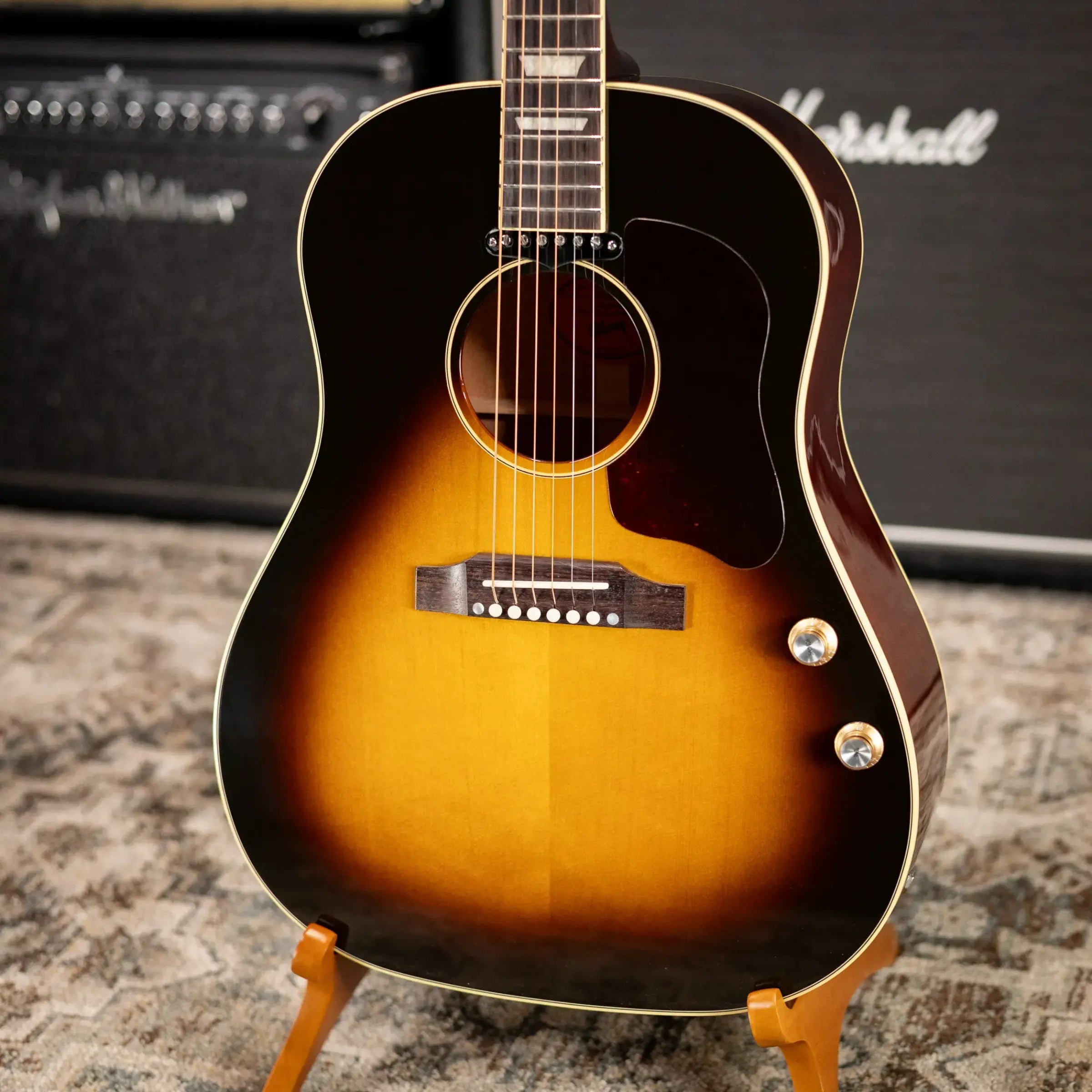 Gibson J-160E Original Acoustic/Electric Guitar - Vintage Sunburst with Hardshell Case