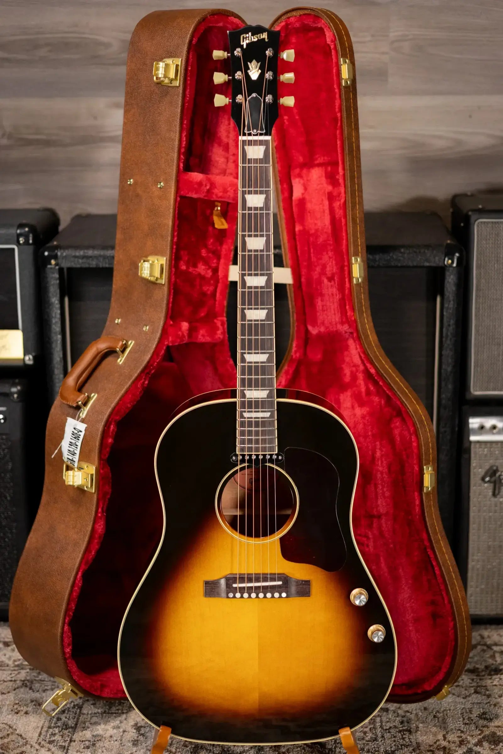 Gibson J-160E Original Acoustic/Electric Guitar - Vintage Sunburst with Hardshell Case