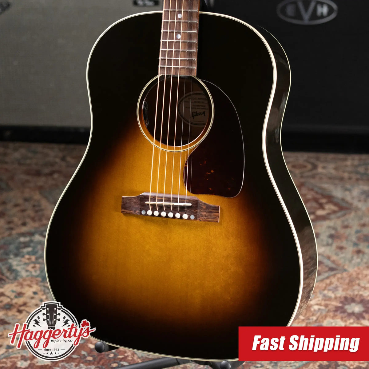 Gibson J-45 Standard Acoustic/Electric Guitar - Vintage Sunburst with Hardshell Case