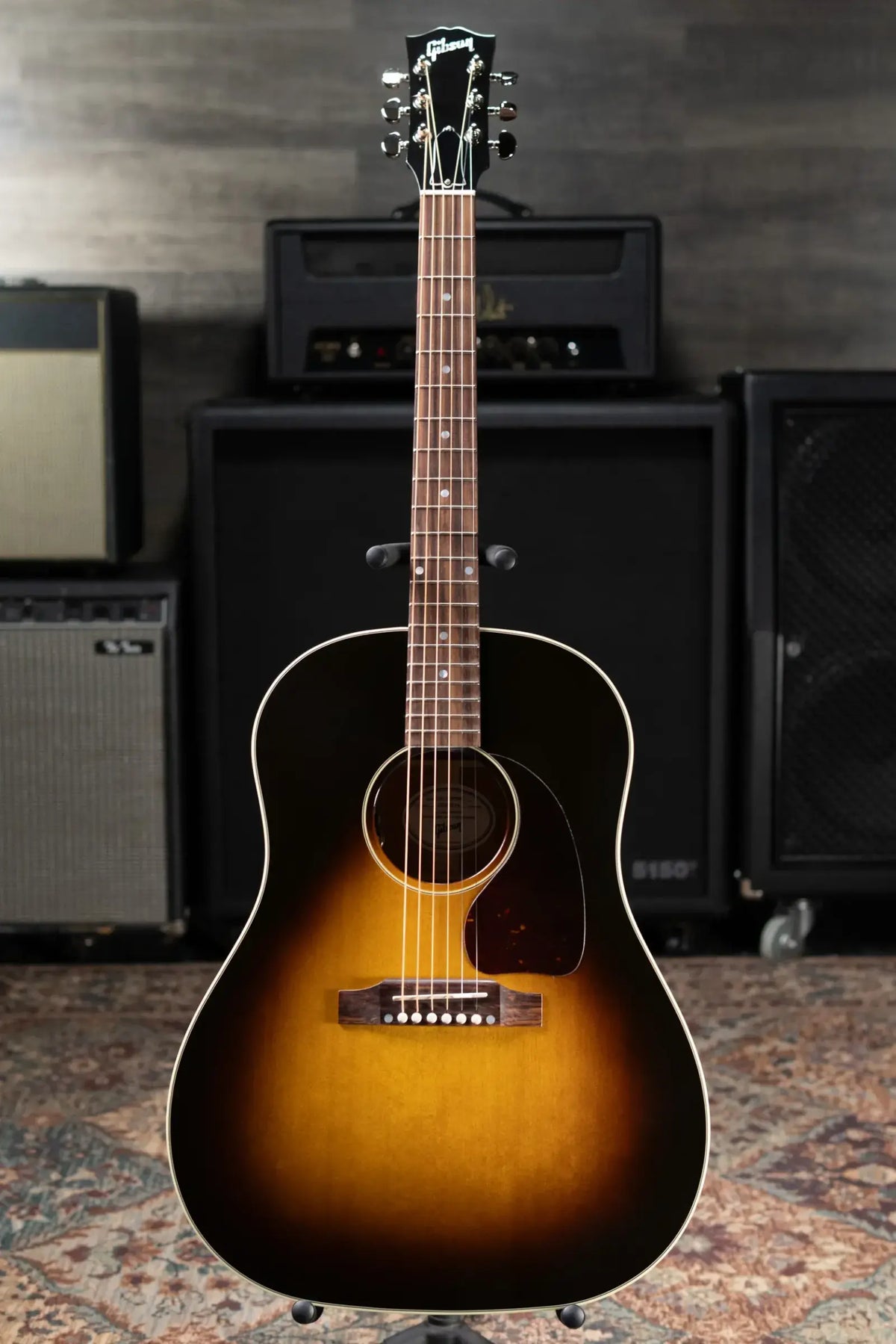 Gibson J-45 Standard Acoustic/Electric Guitar - Vintage Sunburst with Hardshell Case