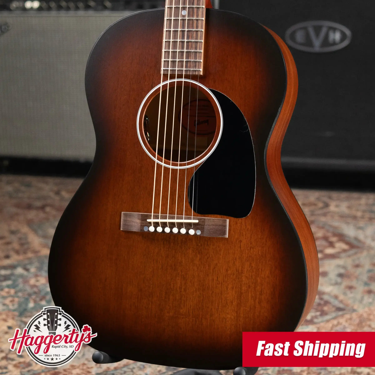 Gibson LG-2 All Mahogany Faded Acoustic/Electric Guitar - Vintage Sunburst with Hardshell Case