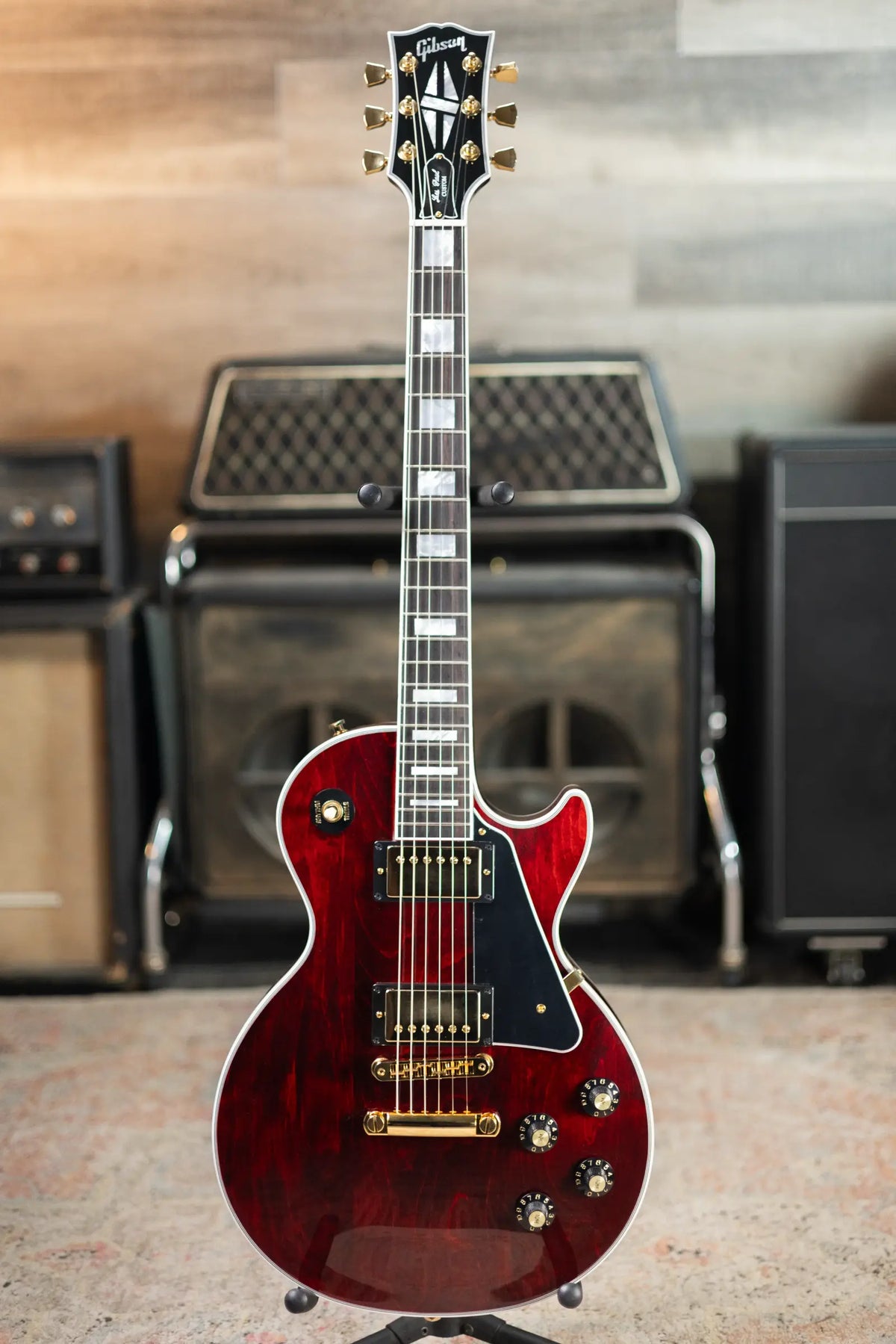 Gibson Les Paul Custom 70s Electric Guitar - Wine Red with Hardshell Case