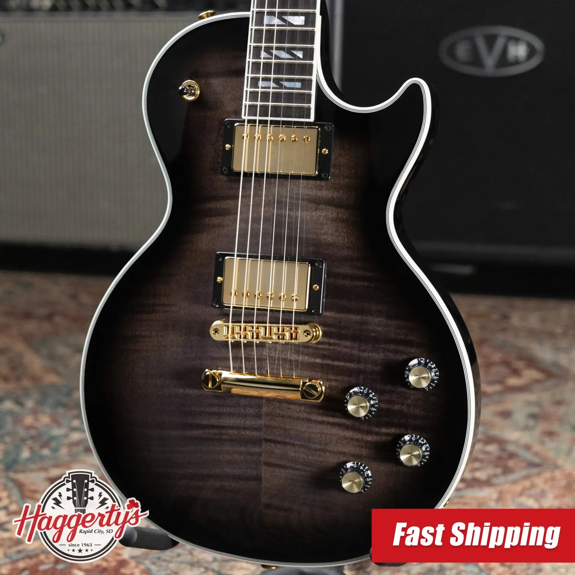 Gibson Les Paul Modern Supreme Electric Guitar - Transparent Ebony Burst with Hardshell Case