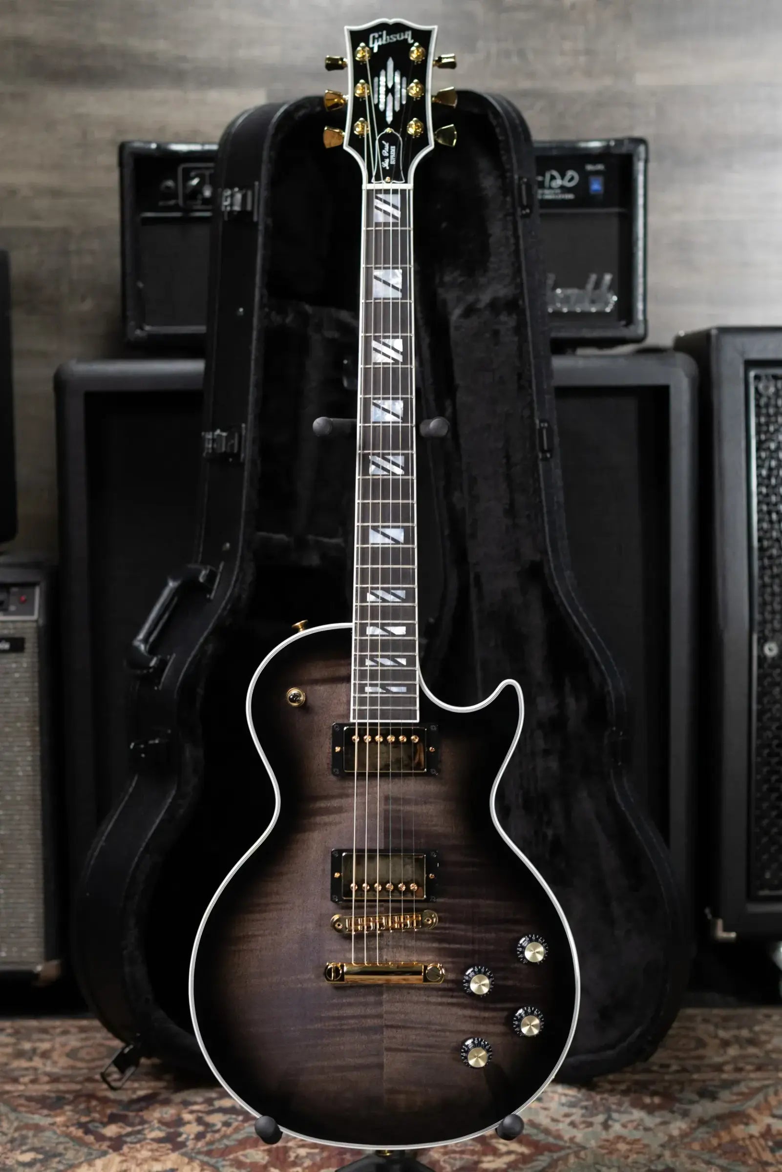 Gibson Les Paul Modern Supreme Electric Guitar - Transparent Ebony Burst with Hardshell Case