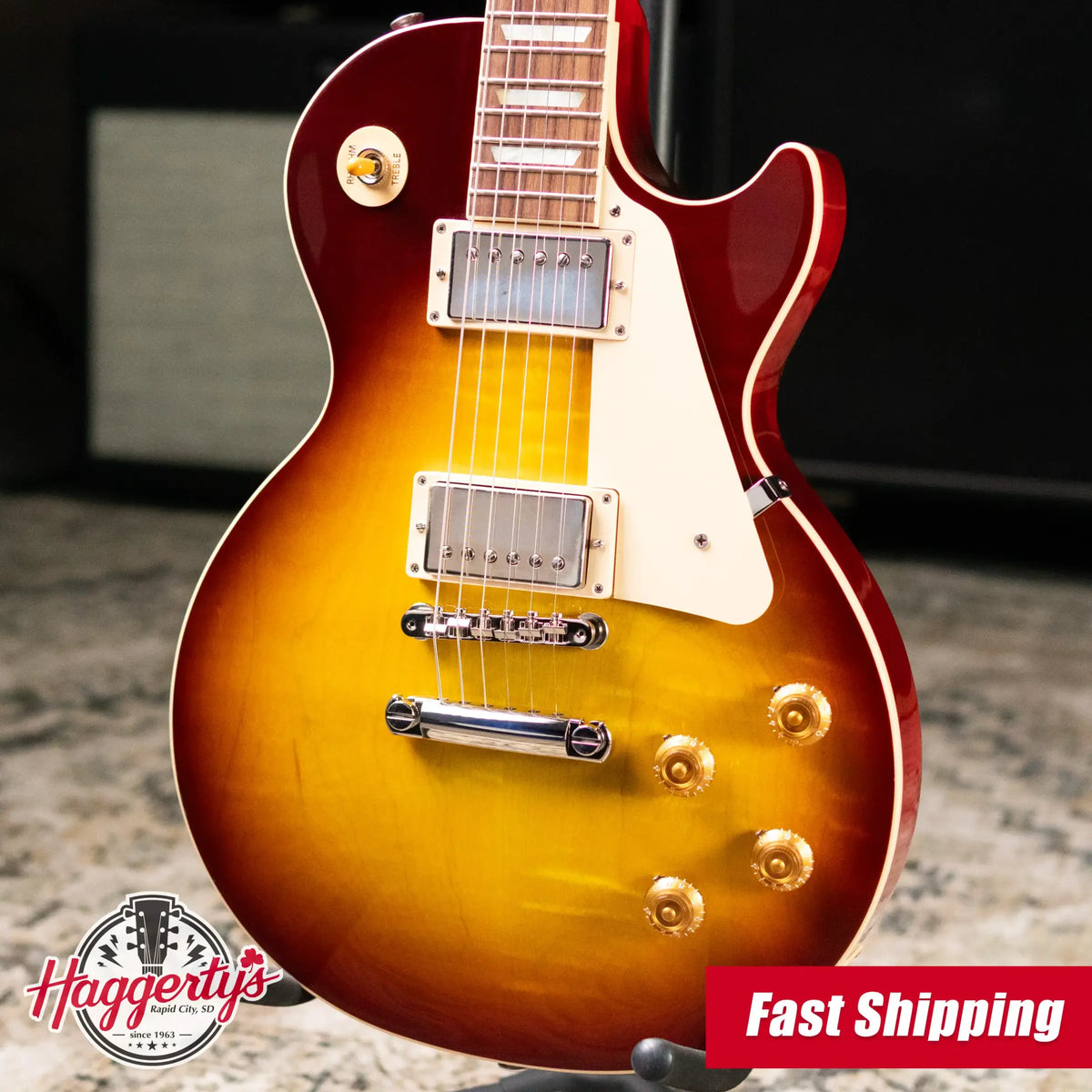 Gibson Les Paul Standard 50s Figured Electric Guitar - Iced Tea with Hardshell Case