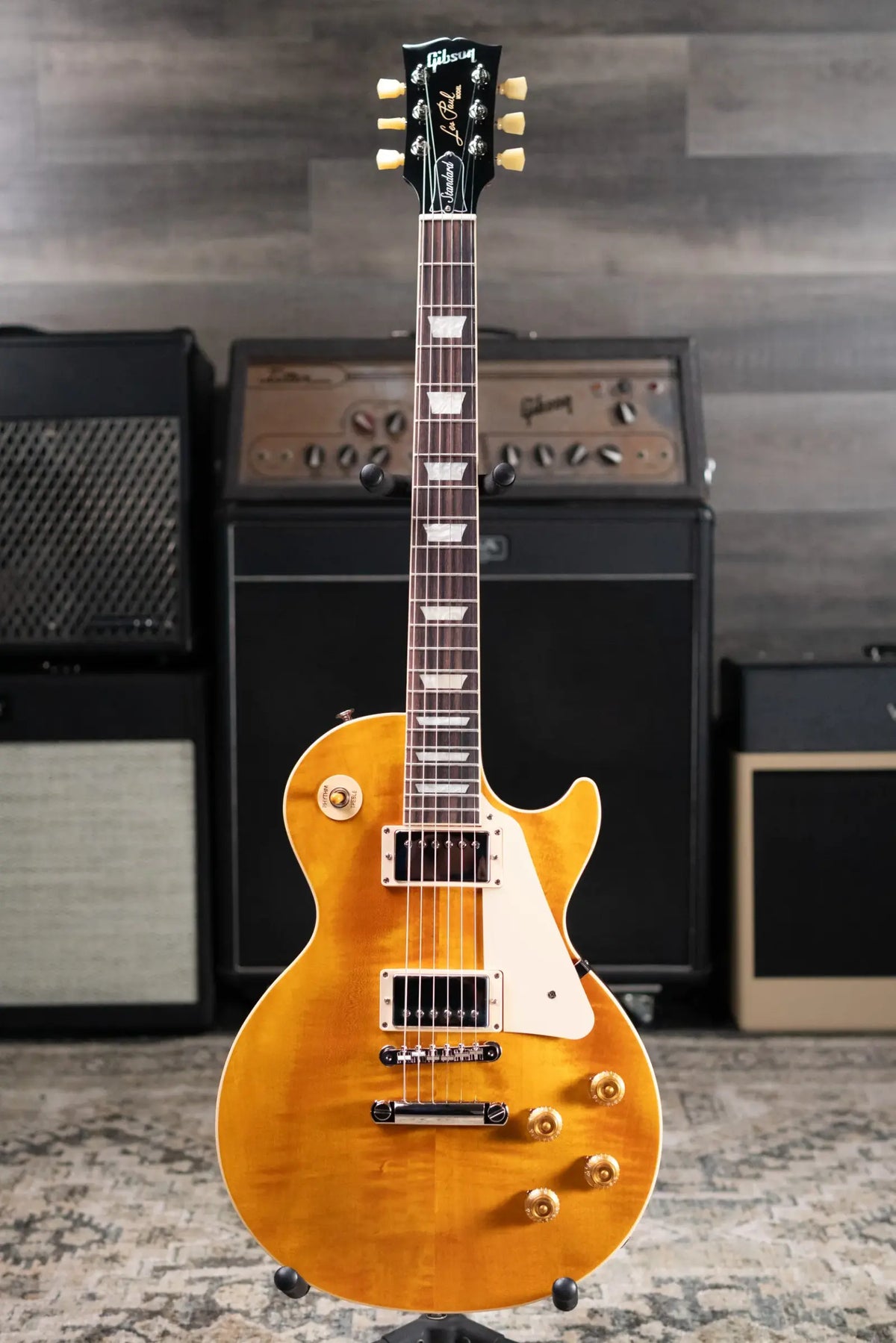 Gibson Les Paul Standard 50s Figured Top Electric Guitar - Honey Amber with Hardshell Case