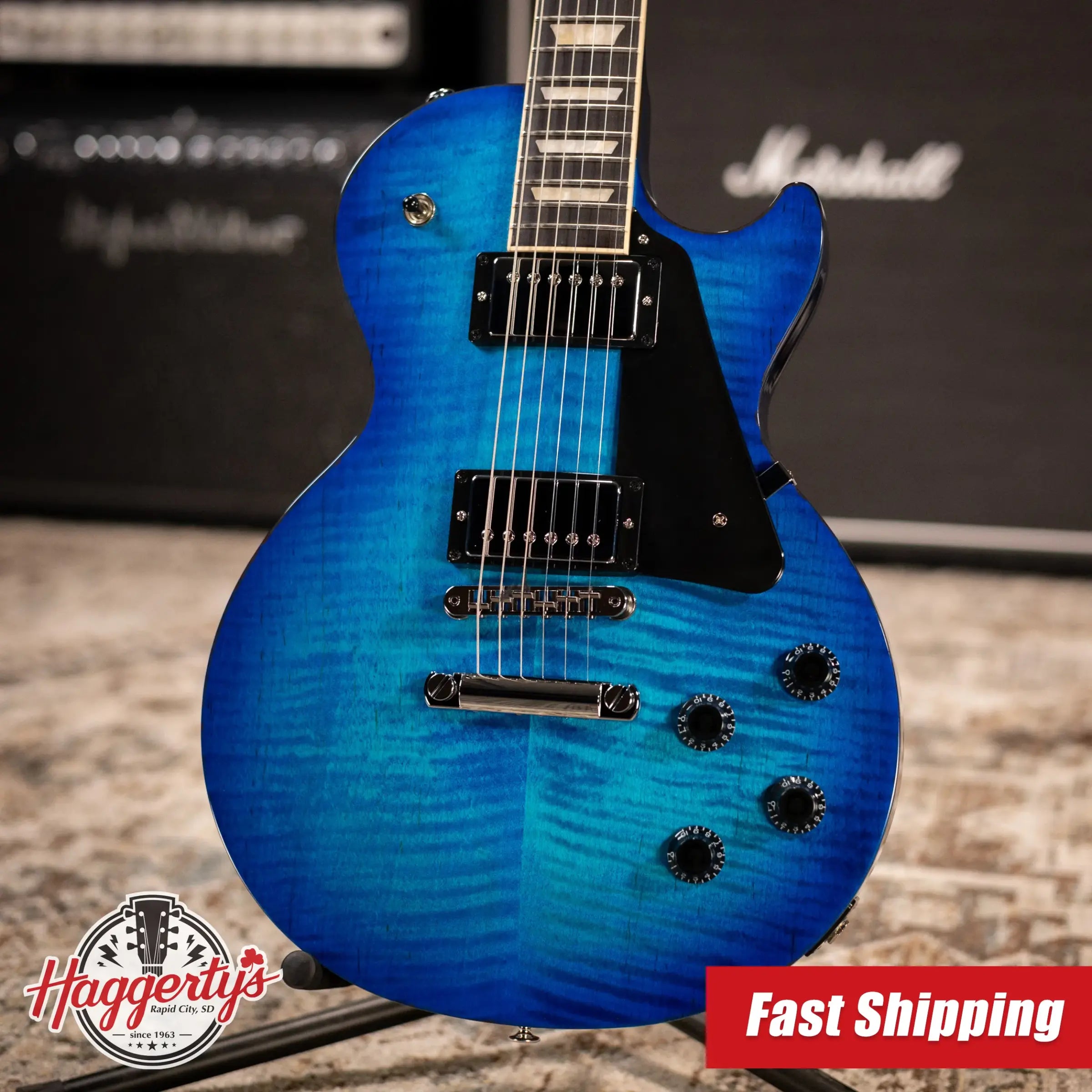 Gibson Les Paul Studio Session Electric Guitar - Cobalt Burst with Deluxe Gig Bag