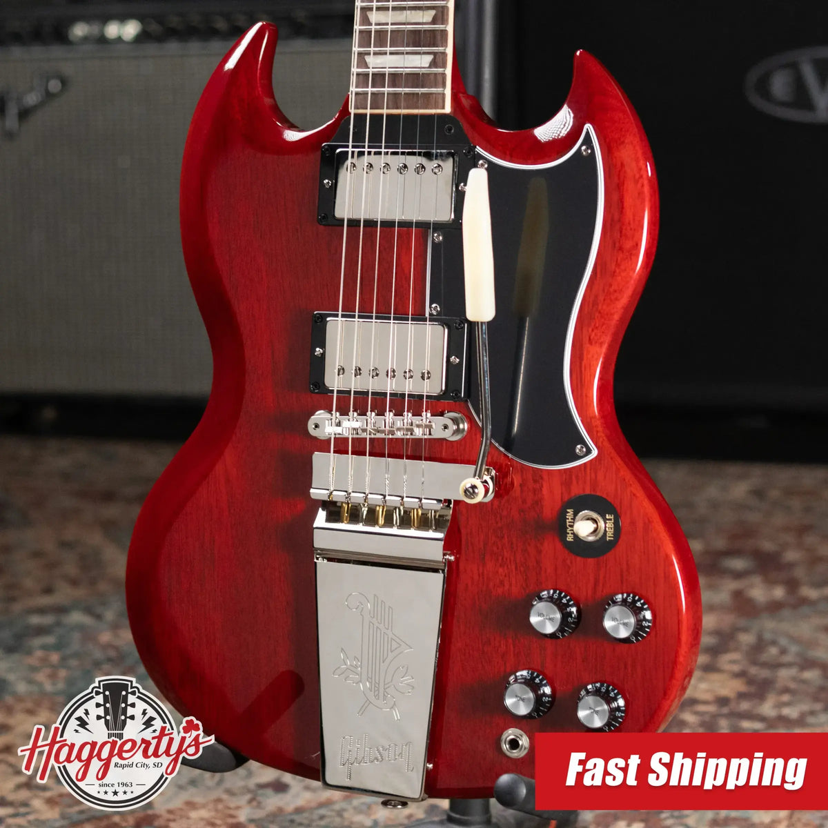 Gibson SG Standard '61 Maestro Vibrola Electric Guitar - Vintage Cherry with Hardshell Case