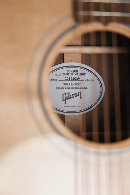 Gibson SJ-200 Studio Walnut Jumbo Acoustic/Electric Guitar - Natural with Hardshell Case - Demo