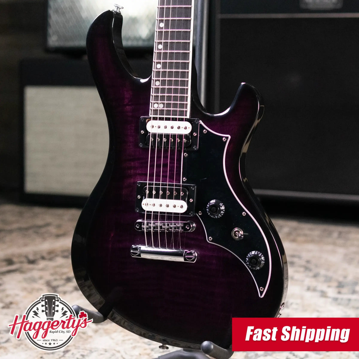 Gibson Victory Figured Top Electric Guitar - Dark Purple Burst with Hardshell Case - Demo