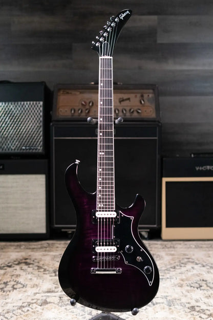 Gibson Victory Figured Top Electric Guitar - Dark Purple Burst with Hardshell Case - Demo
