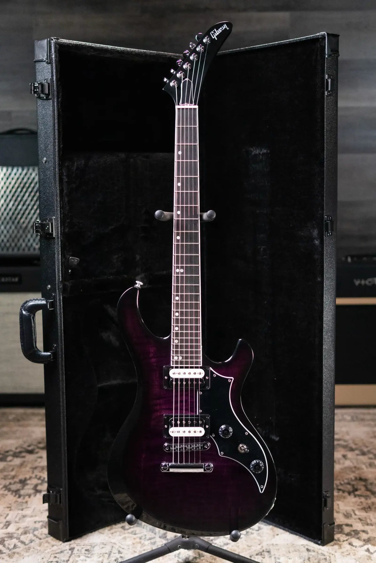 Gibson Victory Figured Top Electric Guitar - Dark Purple Burst with Hardshell Case - Demo