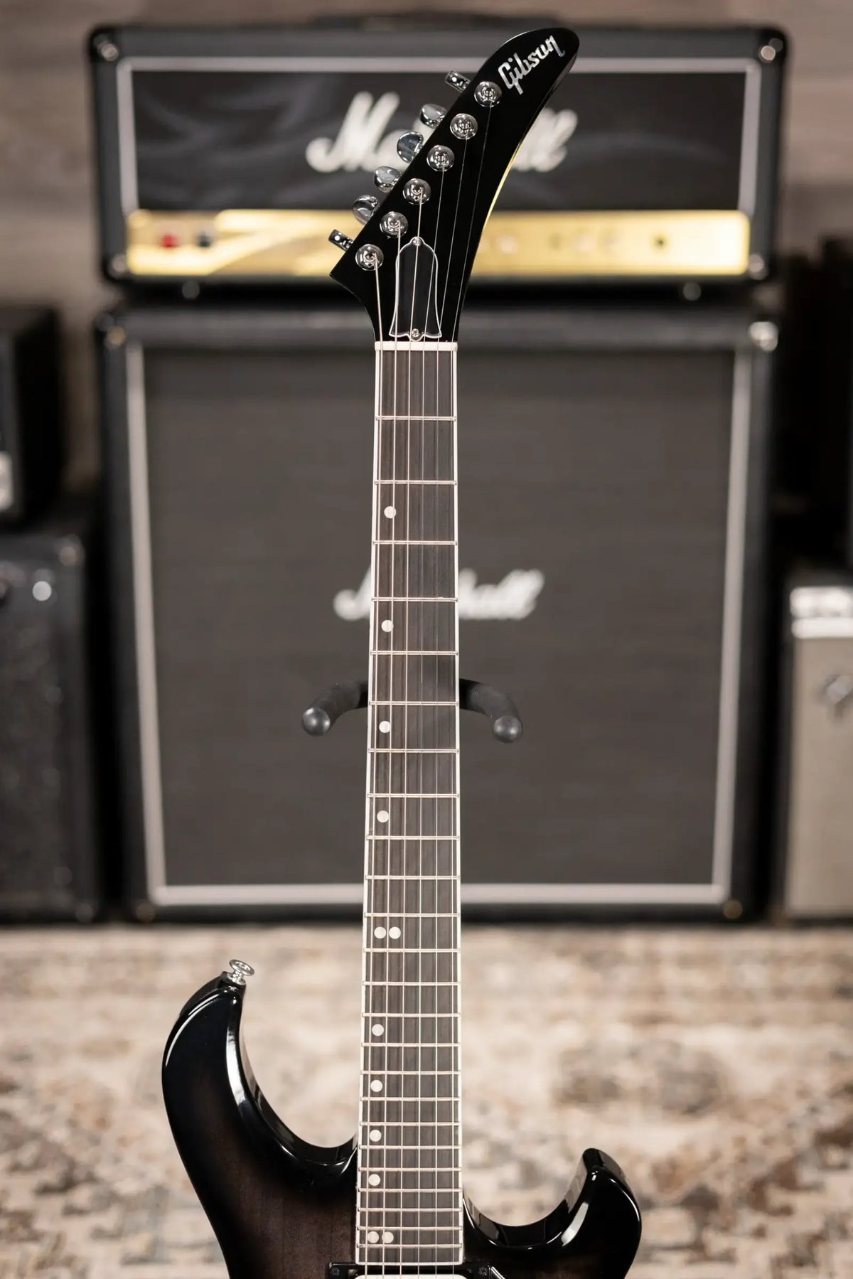 Gibson Victory Figured Top Electric Guitar - Translucent Ebony Burst with Hardshell Case