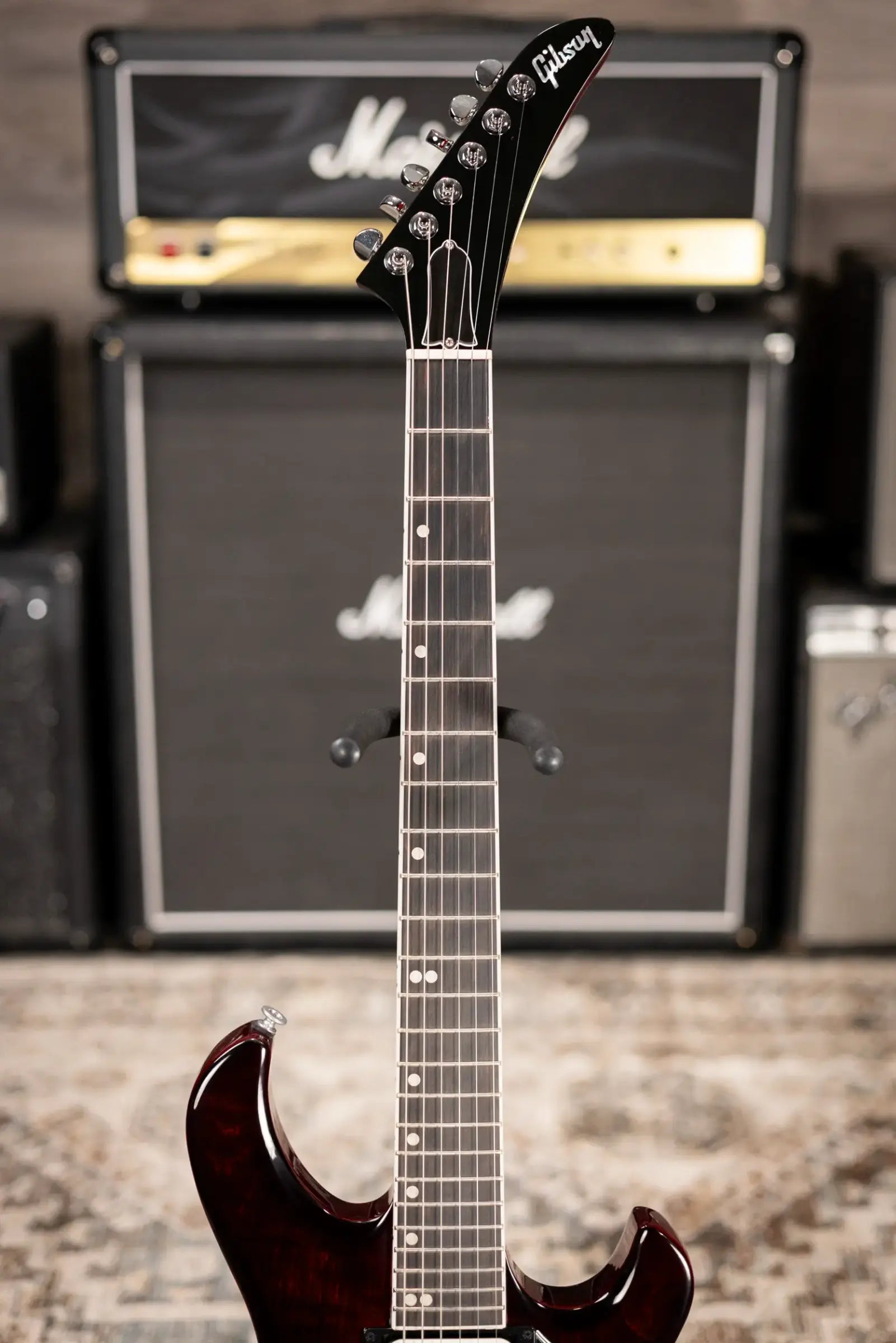 Gibson Victory Figured Top Electric Guitar - Wine Red Burst with Dirty Fingers Pickups and Hardshell Case