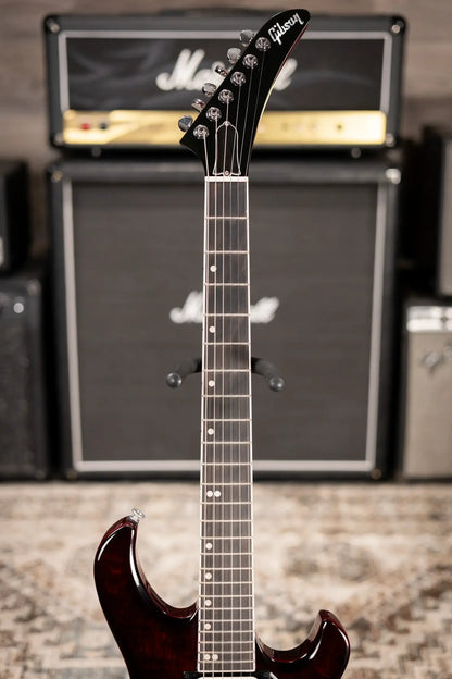 Gibson Victory Figured Top Electric Guitar - Wine Red Burst with Dirty Fingers Pickups and Hardshell Case