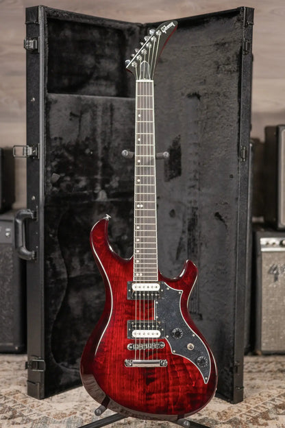 Gibson Victory Figured Top Electric Guitar - Wine Red Burst with Dirty Fingers Pickups and Hardshell Case