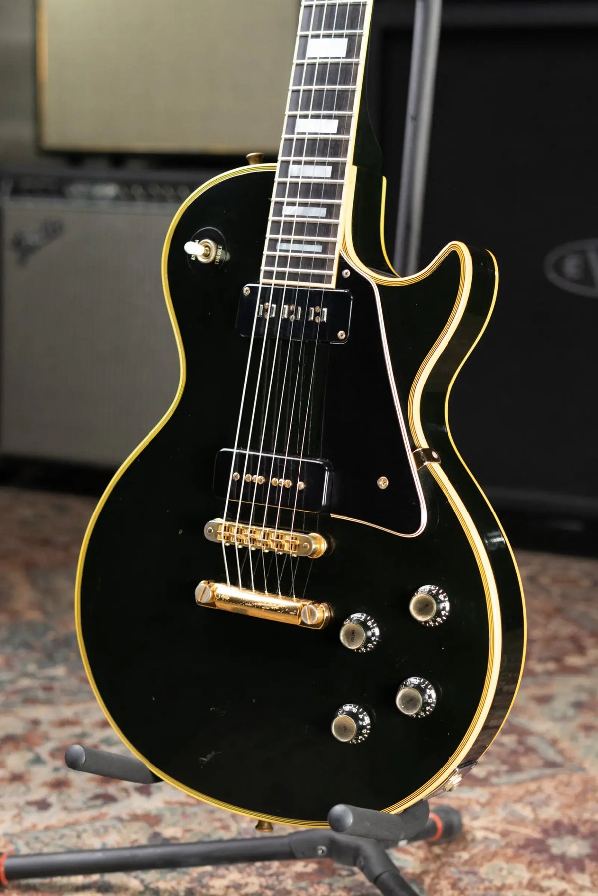 Gibson Vintage 1973 Les Paul Custom '54 Reissue Electric Guitar - Ebony with Hardshell Case - Used