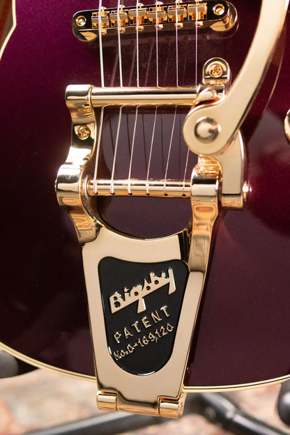 Gretsch Broadkaster Jr. LX Center Block with String-Thru Bigsby Electric Guitar - Blackberry with Hardshell Case - Demo