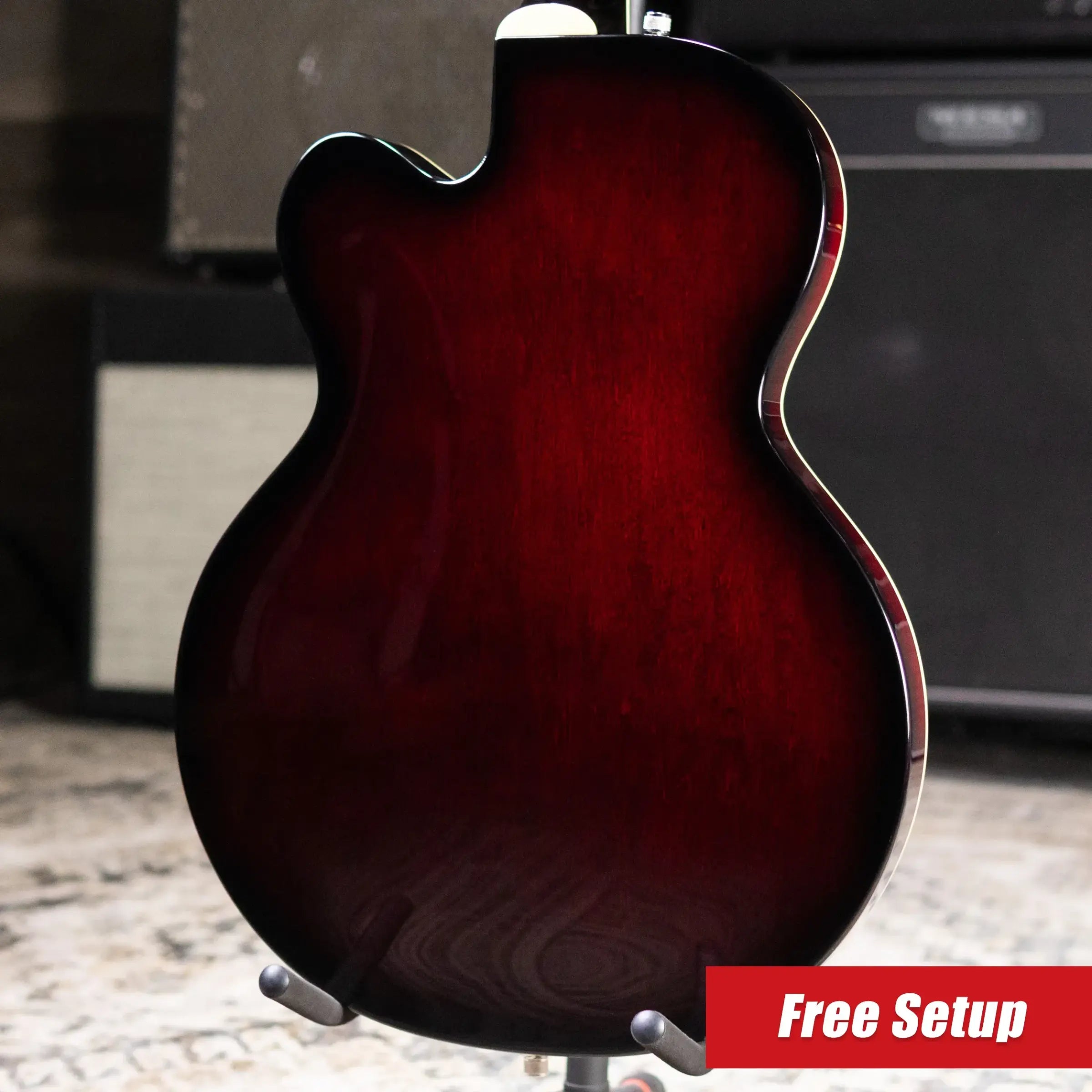Gretsch G6119T-62 Vintage Select Edition '62 Tennessean Hollow Body with Bigsby Electric Guitar - Dark Cherry Stain with Hardshell Case
