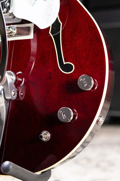 Gretsch G6119T-62 Vintage Select Edition '62 Tennessean Hollow Body with Bigsby Electric Guitar - Dark Cherry Stain with Hardshell Case