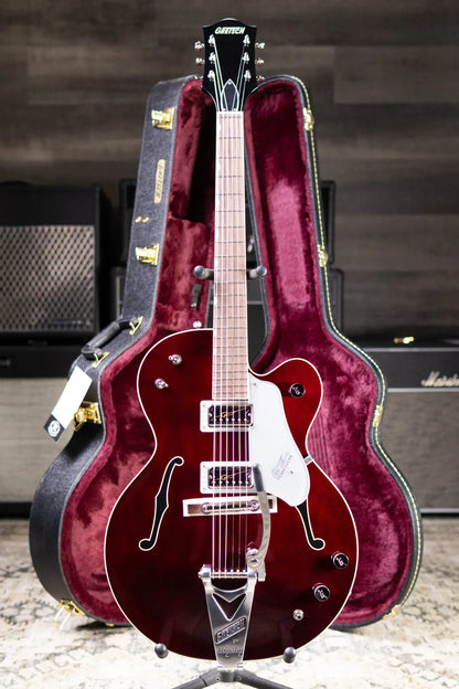 Gretsch G6119T-62 Vintage Select Edition '62 Tennessean Hollow Body with Bigsby Electric Guitar - Dark Cherry Stain with Hardshell Case