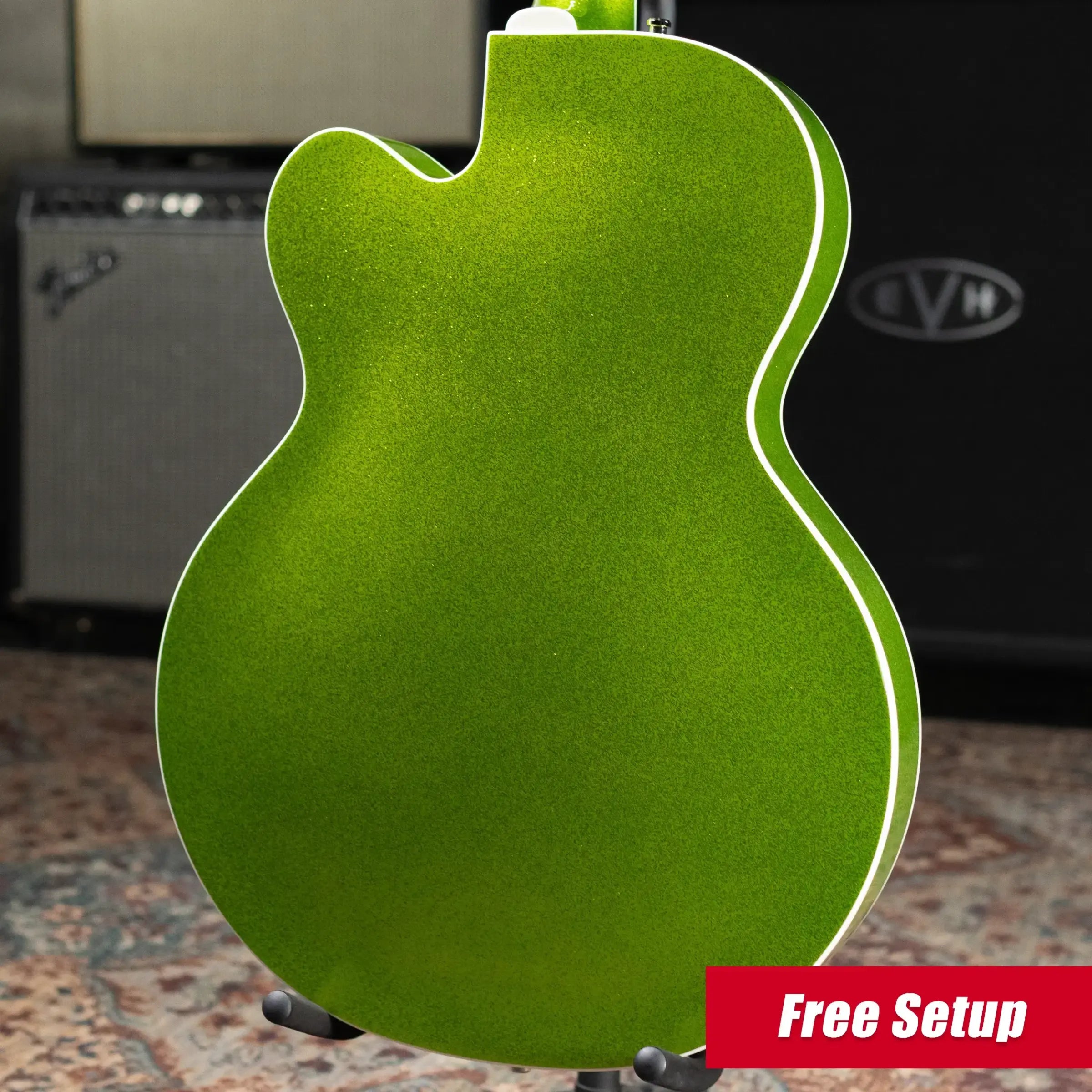 Gretsch G6120T-HR Brian Setzer Signature Hot Rod Hollow Body with Bigsby, Rosewood Fingerboard - Extreme Coolant Green Sparkle with Deluxe Hardshell Case