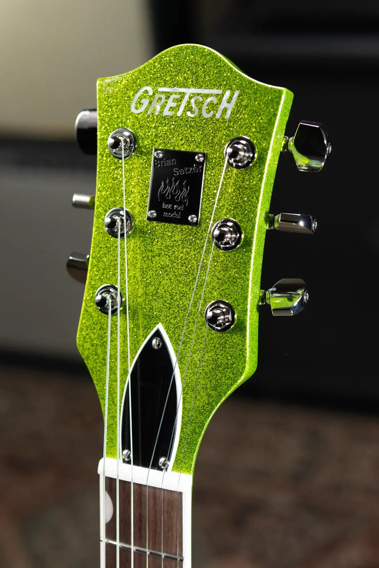 Gretsch G6120T-HR Brian Setzer Signature Hot Rod Hollow Body with Bigsby, Rosewood Fingerboard - Extreme Coolant Green Sparkle with Deluxe Hardshell Case