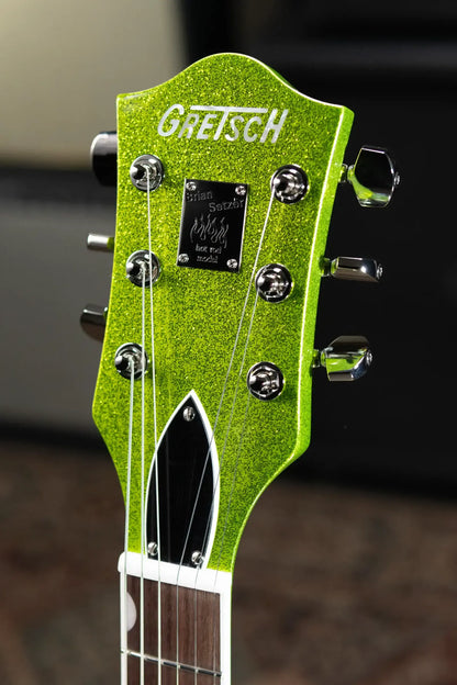 Gretsch G6120T-HR Brian Setzer Signature Hot Rod Hollow Body with Bigsby, Rosewood Fingerboard - Extreme Coolant Green Sparkle with Deluxe Hardshell Case