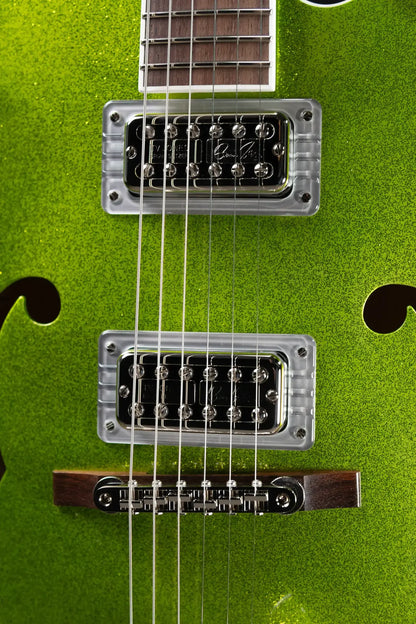 Gretsch G6120T-HR Brian Setzer Signature Hot Rod Hollow Body with Bigsby, Rosewood Fingerboard - Extreme Coolant Green Sparkle with Deluxe Hardshell Case