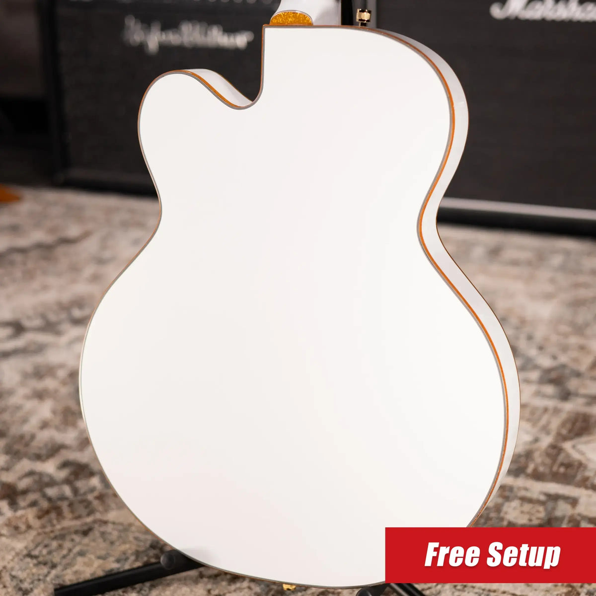 Gretsch Synchromatic Falcon Hollow Body Single-Cut with Bigsby Electric Guitar - Snowcrest White with Hardshell Case