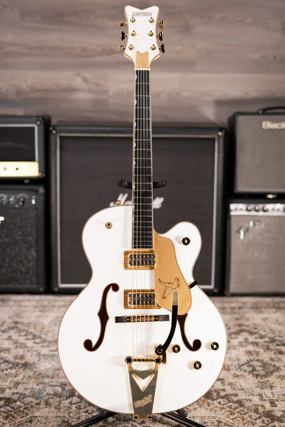 Gretsch Synchromatic Falcon Hollow Body Single-Cut with Bigsby Electric Guitar - Snowcrest White with Hardshell Case