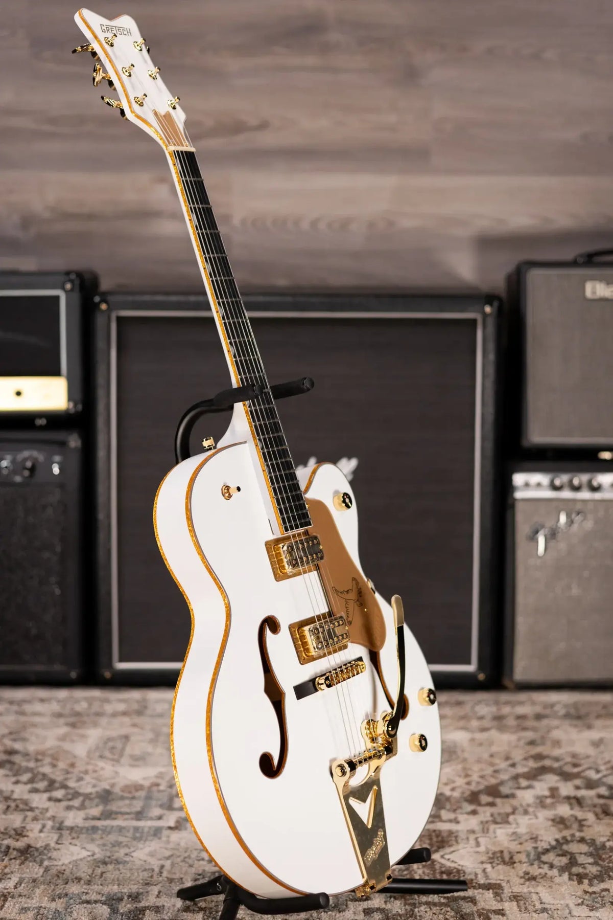 Gretsch Synchromatic Falcon Hollow Body Single-Cut with Bigsby Electric Guitar - Snowcrest White with Hardshell Case