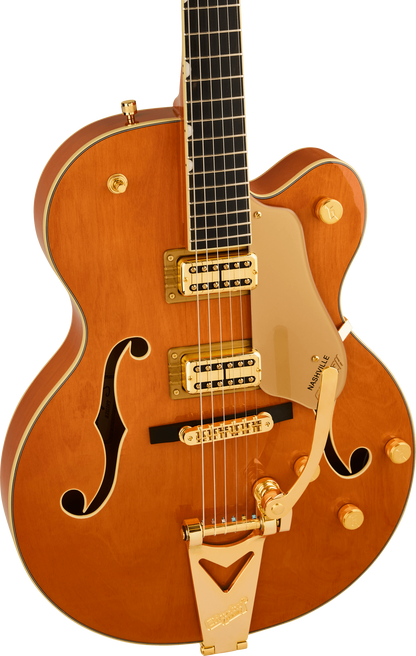 Gretsch Synchromatic Nashville Hollow Body Single-Cut with Bigsby Electric Guitar - 50's Orange Stain with Hardshell Case