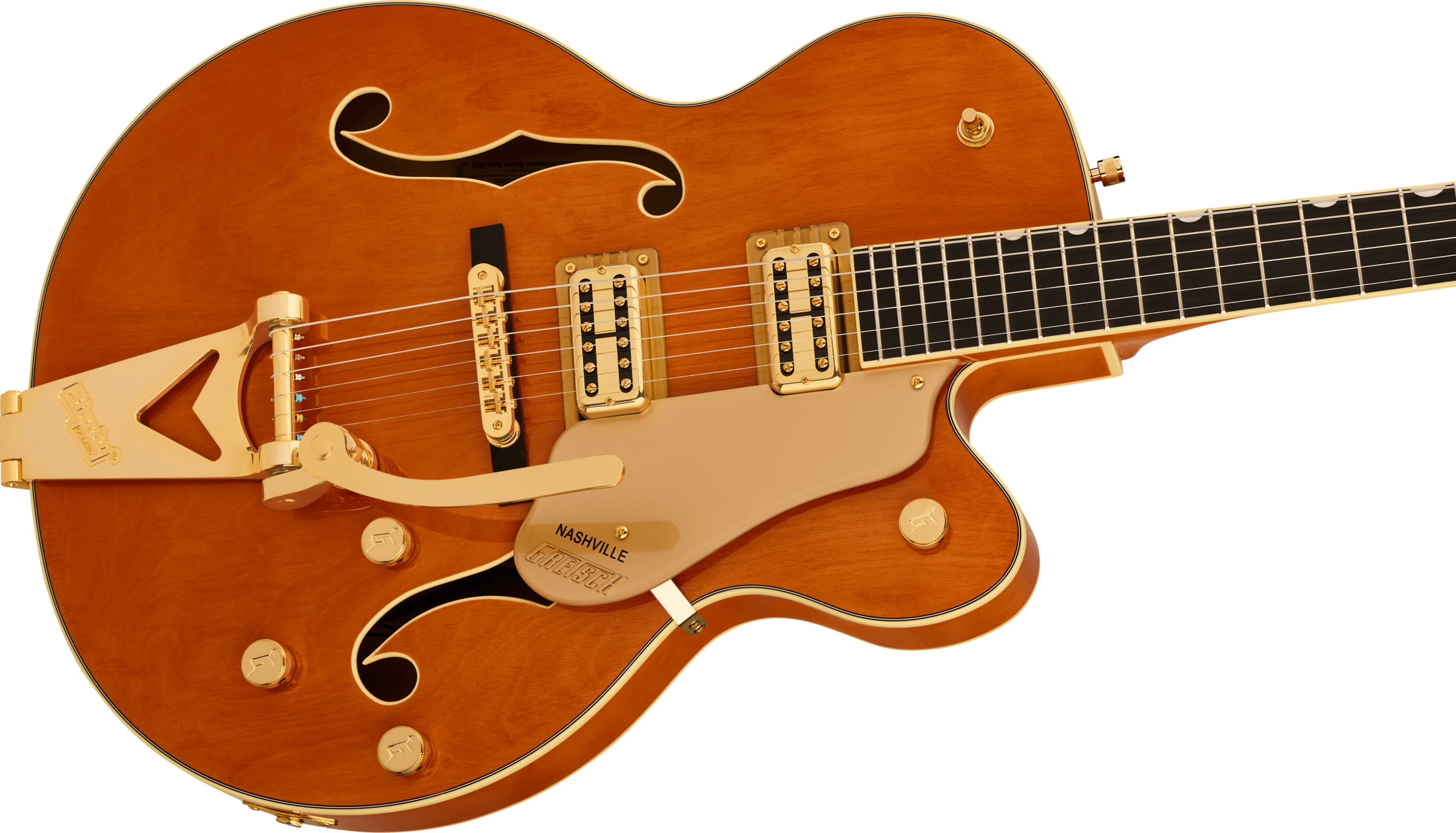 Gretsch Synchromatic Nashville Hollow Body Single-Cut with Bigsby Electric Guitar - 50's Orange Stain with Hardshell Case
