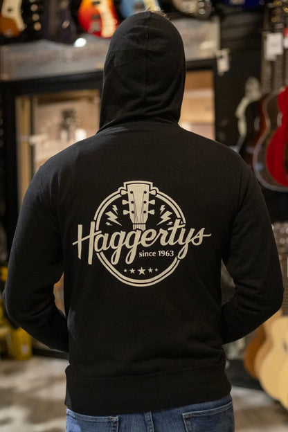 Haggertys Full Zip Logo Hoodie Black haggertys 2 20231030120151