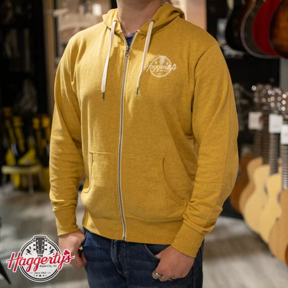 Haggerty's Full Zip Logo Hoodie - Gold (Medium)