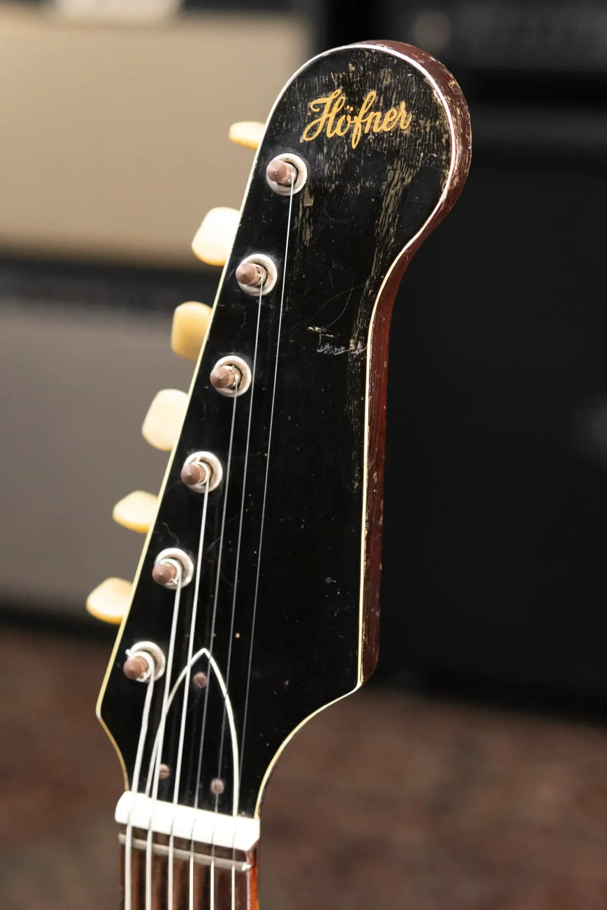 Hofner Rare Vintage 1960 V2 Solid Body Electric Guitar Sunburst with Hardshell Case - Used