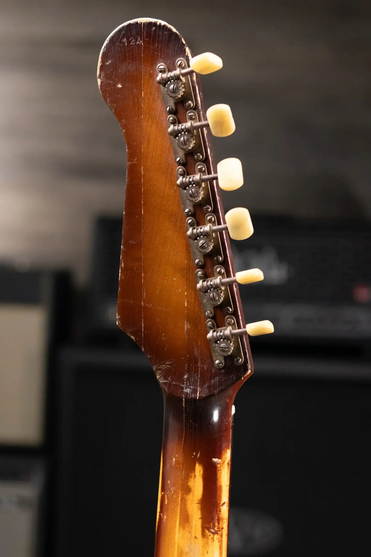 Hofner Rare Vintage 1960 V2 Solid Body Electric Guitar Sunburst with Hardshell Case - Used