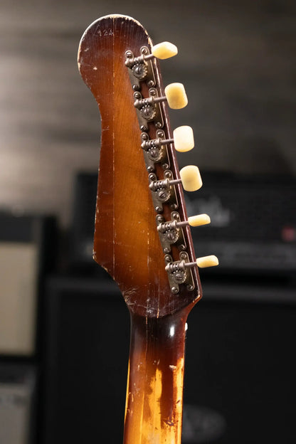 Hofner Rare Vintage 1960 V2 Solid Body Electric Guitar Sunburst with Hardshell Case - Used