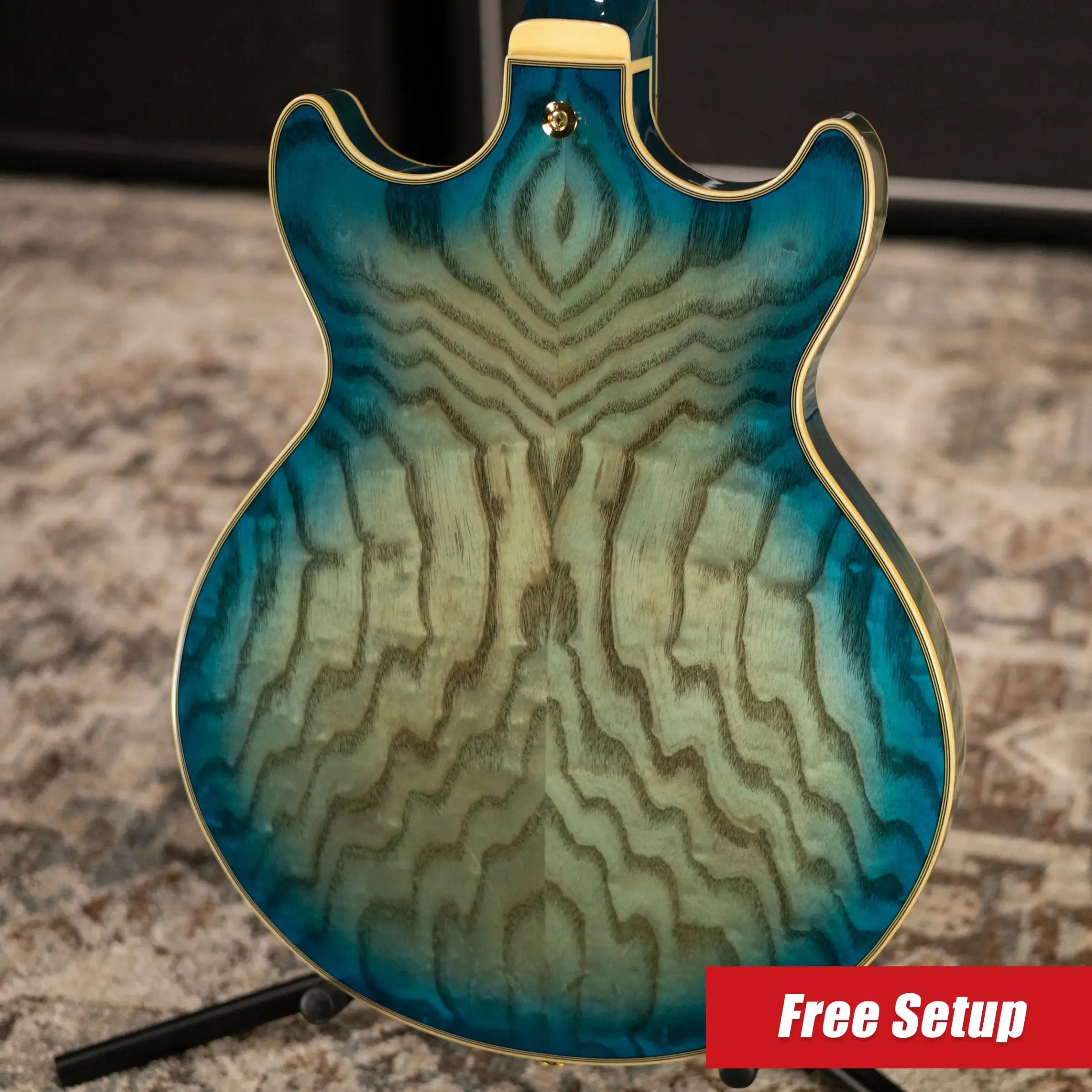 Ibanez AM93QAJBB Artcore Expressionist Semi-Hollow Electric Guitar - Jet Blue Burst